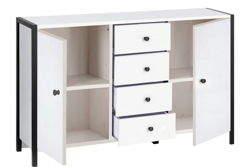 Plattpark Sideboard 120x35 cm - Hvit/Svart - Oppbevaring - Oppbevaringsmøbler - Sideboard & skjenk