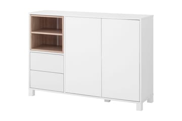 Polima Skjenk 120 cm - Hvit|Brun - Oppbevaring - Oppbevaringsmøbler - Sideboard & skjenk