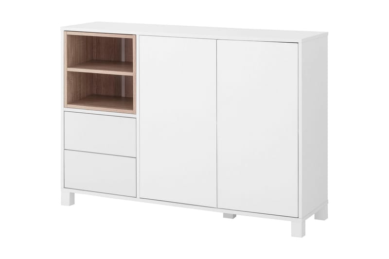 Polima Skjenk 120 cm - Hvit|Brun - Oppbevaring - Oppbevaringsmøbler - Sideboard & skjenk