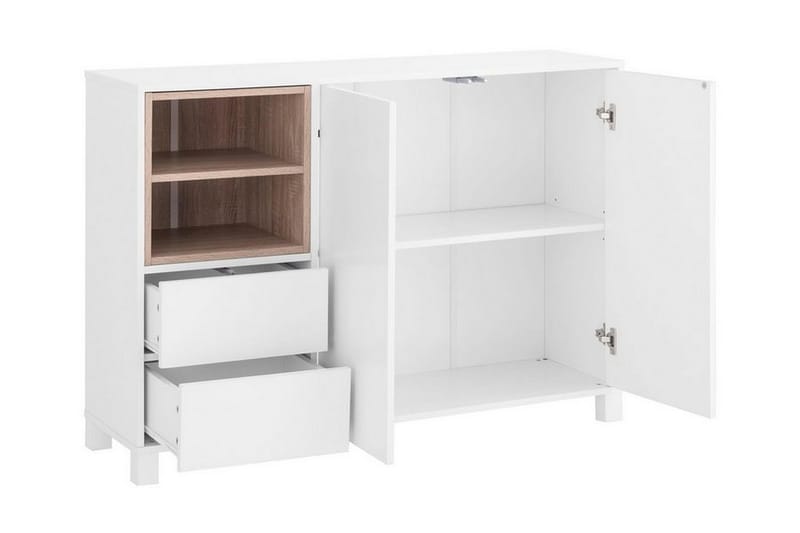 Polima Skjenk 120 cm - Hvit|Brun - Oppbevaring - Oppbevaringsmøbler - Sideboard & skjenk