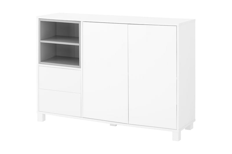 Polima Skjenk 120 cm - Hvit|Grå - Sideboard & skjenk