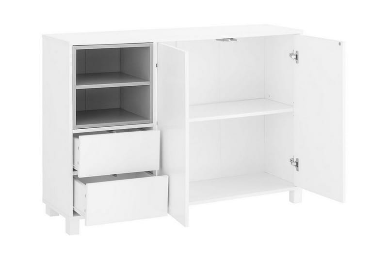 Polima Skjenk 120 cm - Hvit|Grå - Sideboard & skjenk