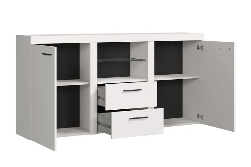 Rumba Skjenk 157x40x81 cm - Hvit - Oppbevaring - Oppbevaringsmøbler - Sideboard & skjenk