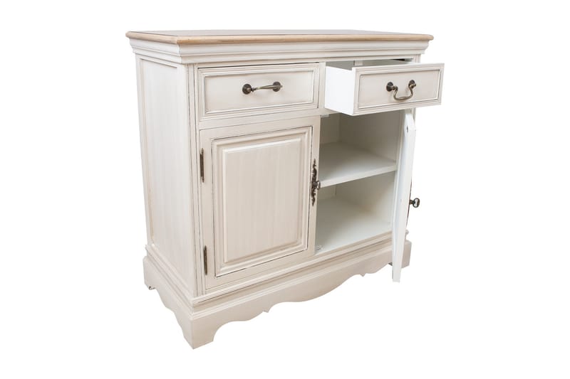 Samira Skjenk 85 cm i Mørkt Tre - Offwhite - Oppbevaring - Oppbevaringsmøbler - Sideboard & skjenk