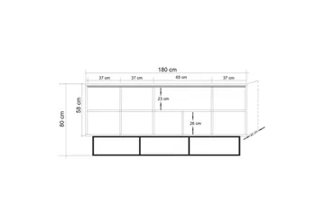 Sapphira Skjenk Panel - Lysebrun - Oppbevaring - Oppbevaringsmøbler - Sideboard & skjenk