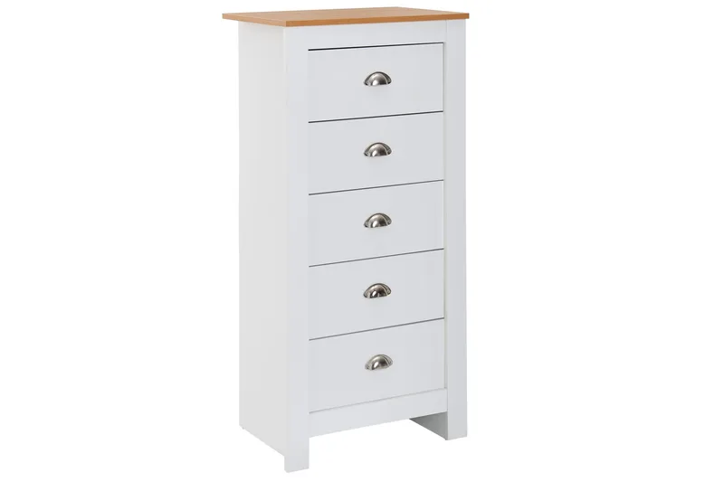 Seddik Sideboard 39 cm Rektangulær, Hvit/Natur