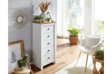 Seddik Sideboard 39 cm Rektangulær - Hvit/Natur - Oppbevaring - Oppbevaringsmøbler - Sideboard & skjenk
