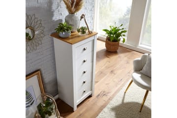 Seddik Sideboard 39 cm Rektangulær - Hvit/Natur - Oppbevaring - Oppbevaringsmøbler - Sideboard & skjenk
