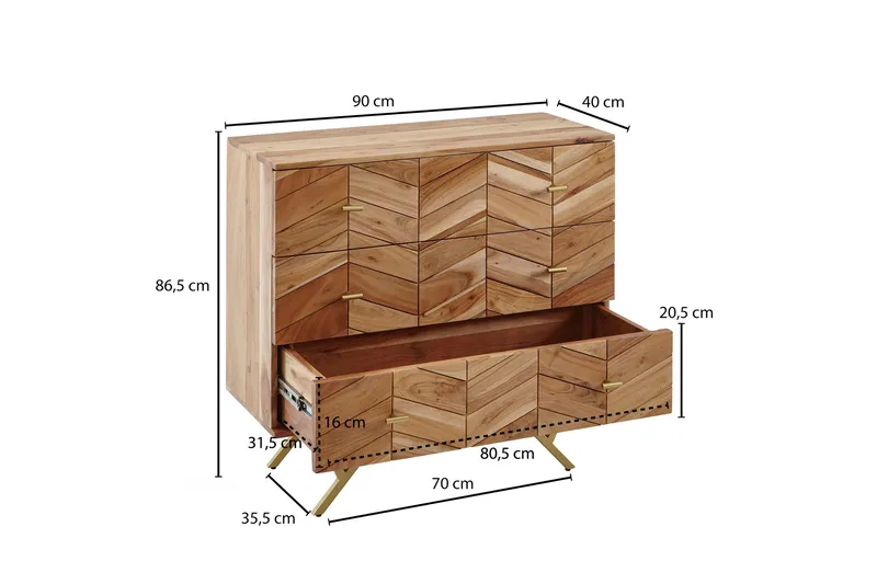 Sideboard & skänk Wohnling Brun - Oppbevaring - Oppbevaringsmøbler - Sideboard & skjenk