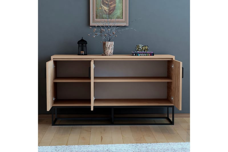 Sideboard 40x140 cm - Lys Natur/Svart - Sideboard & skjenk
