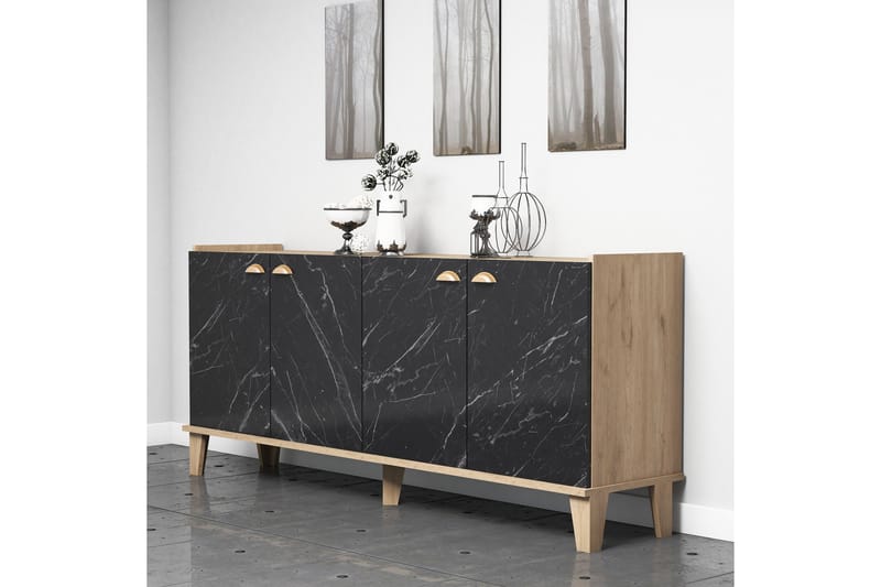 Sideboard 41x182 cm - Natur/Svart - Sideboard & skjenk