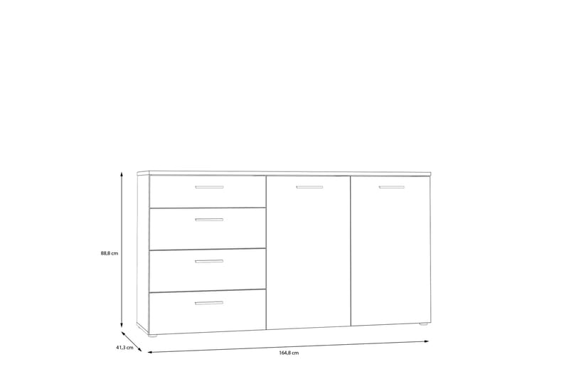 Sideboard Abderas 41x165 cm - Brun/Hvit - Sideboard & skjenk