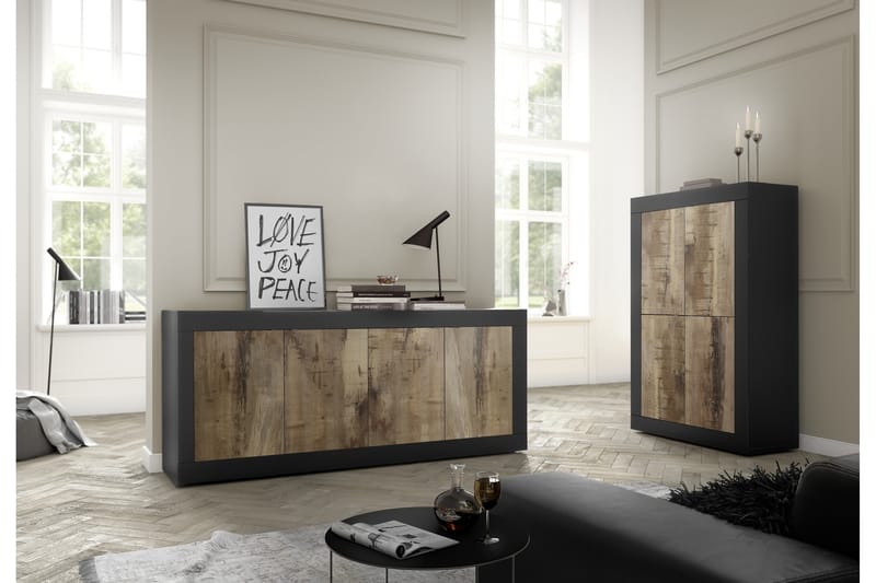 Sideboard Astal 43x160 cm Natur/Svart - LC SPA - Sideboard & skjenk