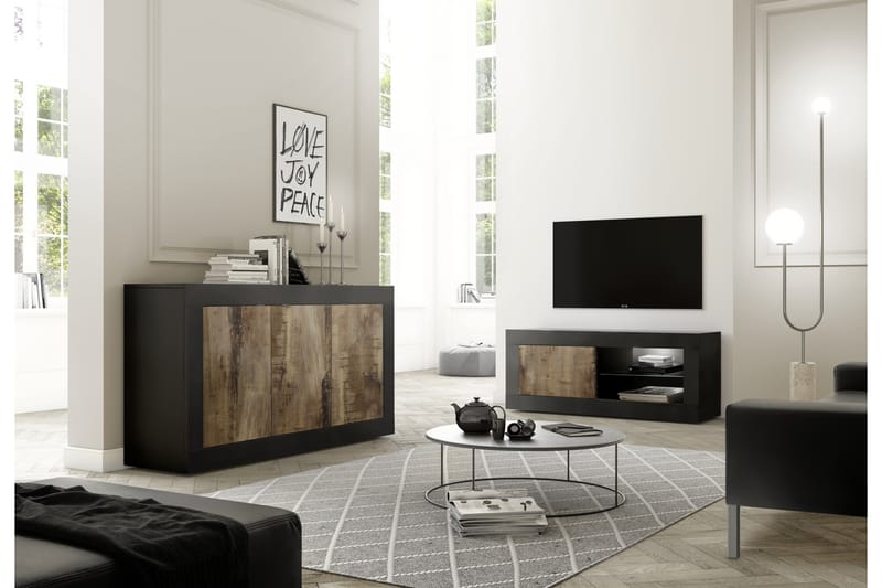 Sideboard Astal 43x160 cm Natur/Svart - LC SPA - Sideboard & skjenk