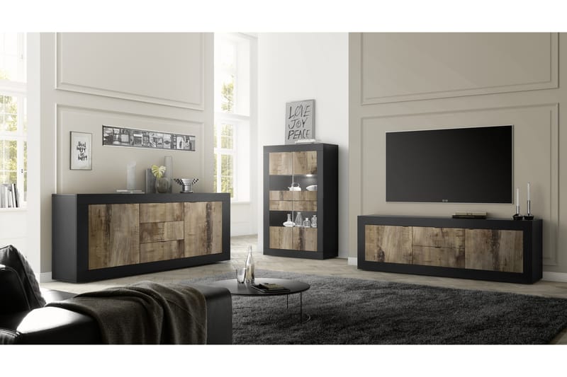 Sideboard Astal 43x160 cm Natur/Svart - LC SPA - Sideboard & skjenk