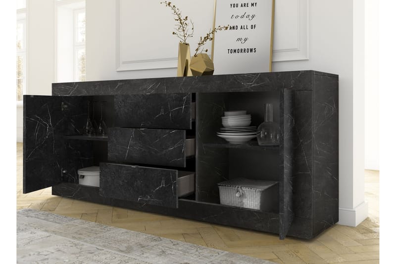 Sideboard Astal 43x210 cm Svart - Lc Spa - Sideboard & skjenk