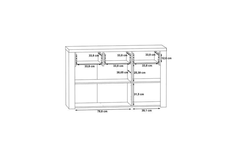 Sideboard Bankso 41x136 cm - Brun - Sideboard & skjenk