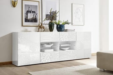 Sideboard Bayoner 241 cm 4 Hyller - Hvit - Oppbevaring - Oppbevaringsmøbler - Sideboard & skjenk