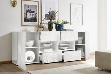 Sideboard Bayoner 241 cm 4 Hyller - Hvit - Oppbevaring - Oppbevaringsmøbler - Sideboard & skjenk