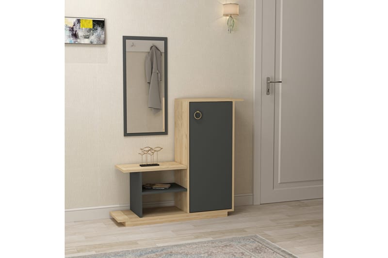 Sideboard Blei 80 cm - Eik|Antrasitt - Sideboard & skjenk