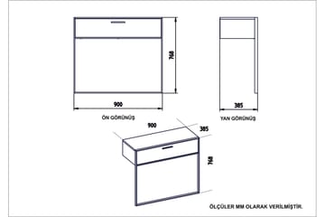 Sideboard Chrostopher 90 cm - Gull|Hvit - Oppbevaring - Oppbevaringsmøbler - Sideboard & skjenk