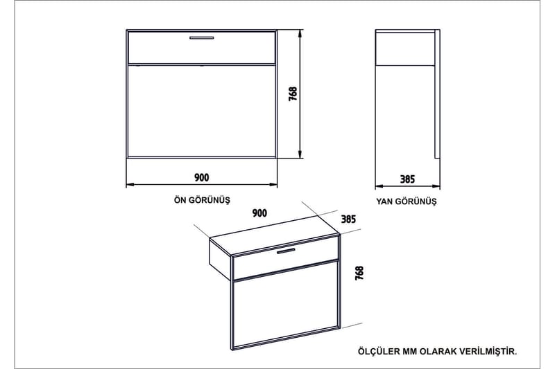 Sideboard Chrostopher 90 cm - Gull|Hvit - Sideboard & skjenk