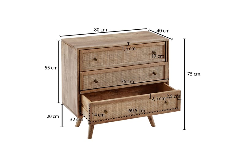 Sideboard Clanton 80x40 cm - Brun - Sideboard & skjenk