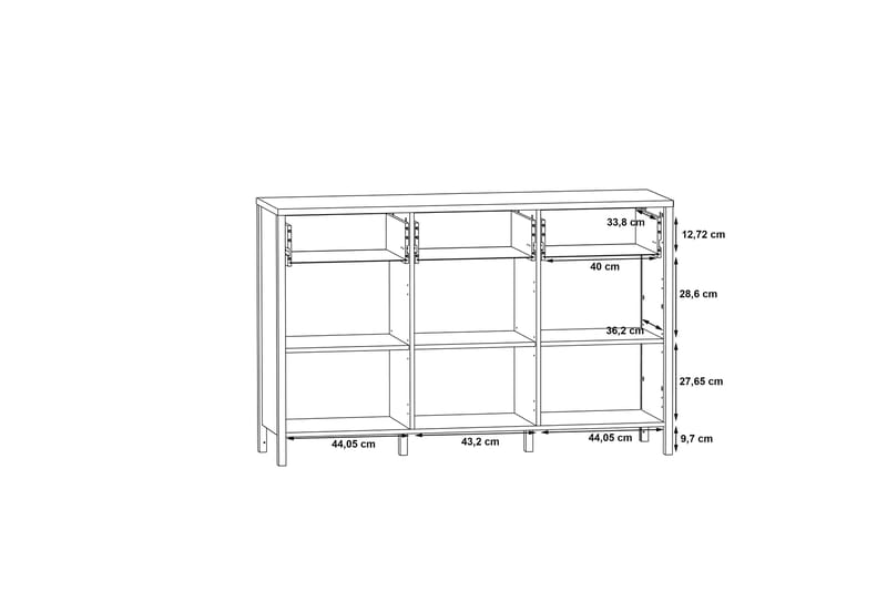 Sideboard Dospat 40x140 cm - Brun/Svart - Sideboard & skjenk