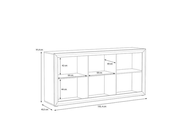 Sideboard Edirne 41x194 cm - Beige/Brun - Sideboard & skjenk