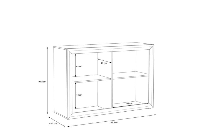 Sideboard Edirne 44x134 cm - Beige/Brun - Sideboard & skjenk