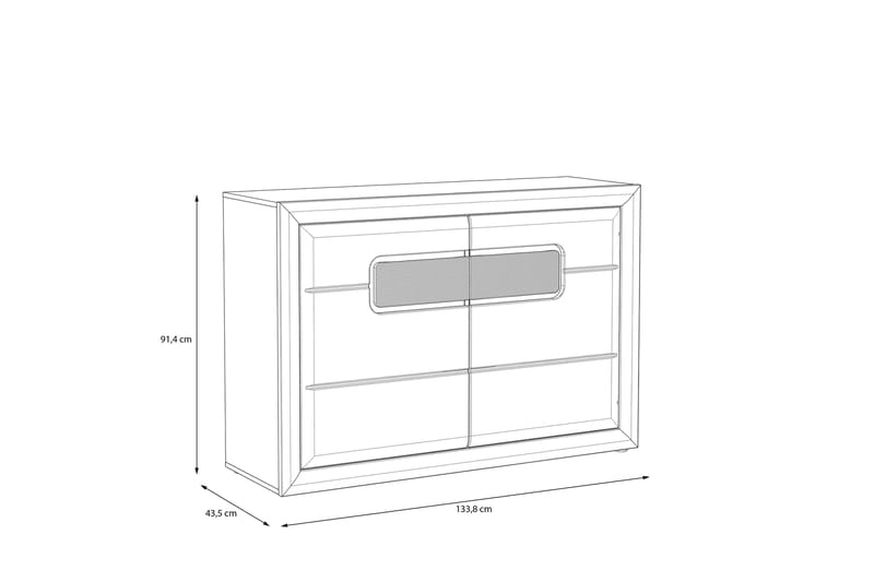 Sideboard Edirne 44x134 cm - Beige/Brun - Sideboard & skjenk