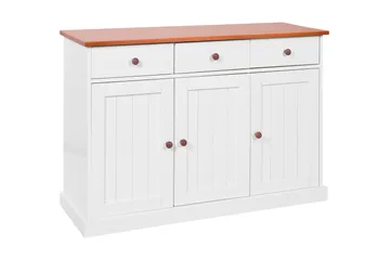 Sideboard Gambier 130 cm - Hvit/Natur - Oppbevaring - Oppbevaringsmøbler - Sideboard & skjenk