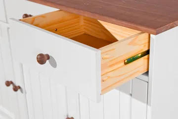 Sideboard Gambier 130 cm - Hvit/Natur - Oppbevaring - Oppbevaringsmøbler - Sideboard & skjenk