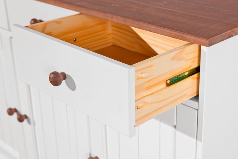 Sideboard Gambier 130 cm - Hvit/Natur - Oppbevaring - Oppbevaringsmøbler - Sideboard & skjenk