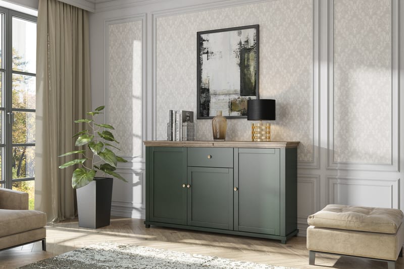 Sideboard Getafez 42x160 cm - Khaki/Natur - Sideboard & skjenk