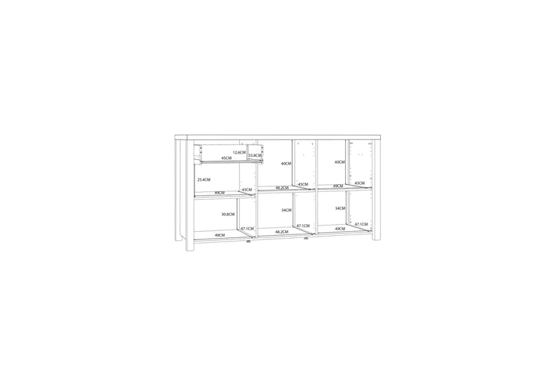 Sideboard Havdar 52x160 cm - Brun/Svart - Sideboard & skjenk