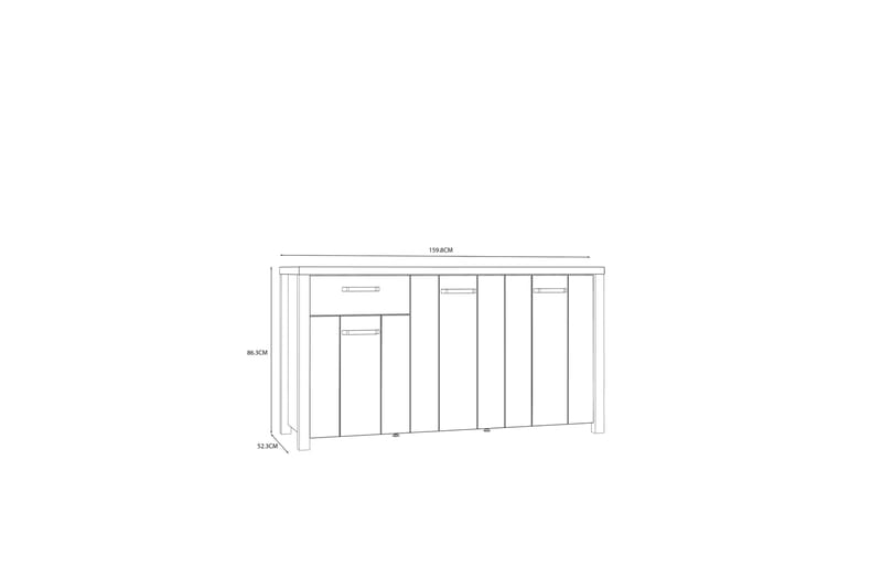 Sideboard Havdar 52x160 cm - Brun/Svart - Sideboard & skjenk