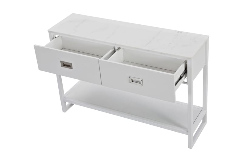 Sideboard Mioma 120 cm Marmor - Hvit - Sideboard & skjenk