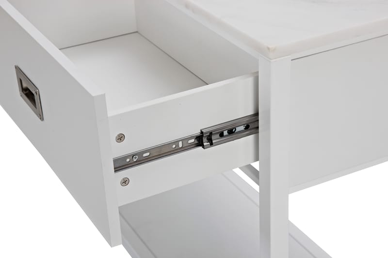 Sideboard Mioma 120 cm Marmor - Hvit - Sideboard & skjenk