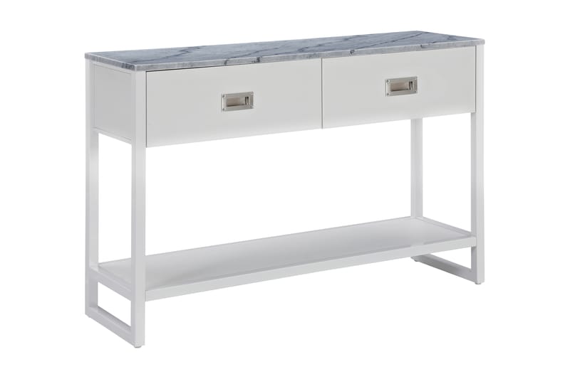 Sideboard Mioma 120 cm Marmor - Hvit|Grå - Sideboard & skjenk