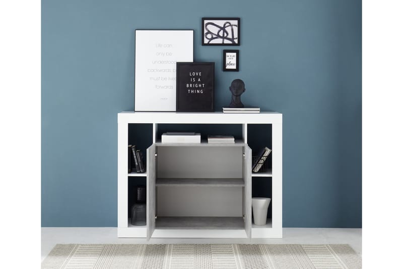 Sideboard Mowbray 42x134x102 cm - Hvit/Grå - Oppbevaring - Oppbevaringsmøbler - Sideboard & skjenk