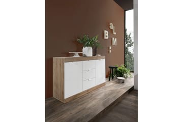 Sideboard Nickero 135 cm - Hvit/Brun - Oppbevaring - Oppbevaringsmøbler - Sideboard & skjenk