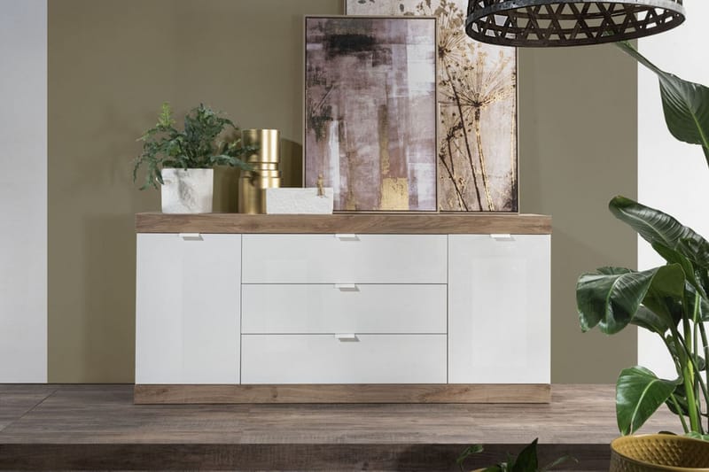 Sideboard Nickero 180 cm - Hvit/Brun - Oppbevaring - Oppbevaringsmøbler - Sideboard & skjenk