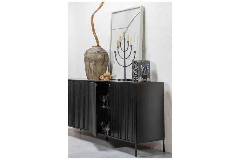 Sideboard og skjenk Hemlinge skjenk 44x200 cm Svart - Oppbevaring - Oppbevaringsmøbler - Sideboard & skjenk