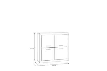 Sideboard Uzunkop 41x113 cm - Grå/Hvit - Oppbevaring - Oppbevaringsmøbler - Sideboard & skjenk