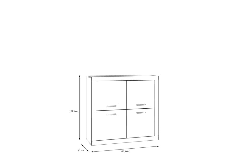 Sideboard Uzunkop 41x113 cm - Grå/Hvit - Sideboard & skjenk