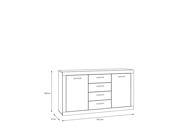 Sideboard Uzunkop 41x153 cm - Grå/Hvit - Sideboard & skjenk