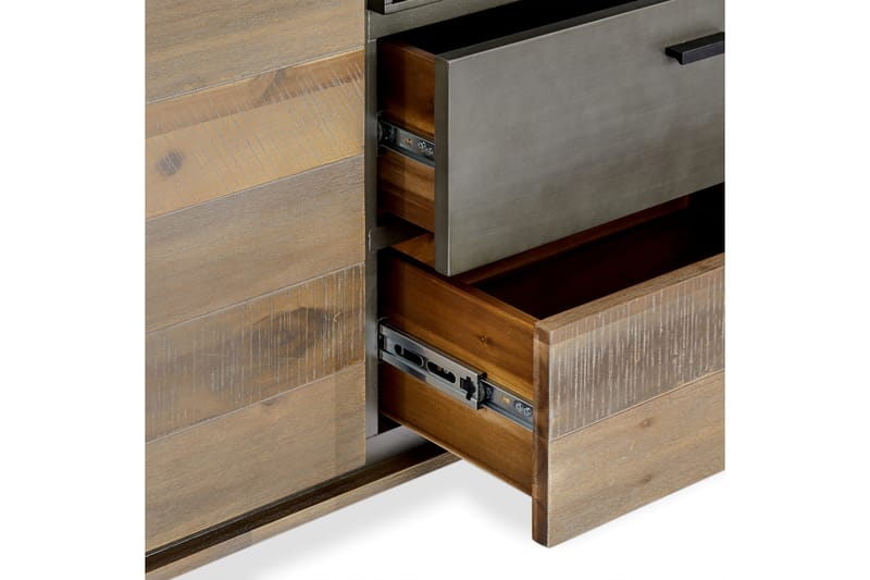 Sideboard Periana 160 cm - Akasie|Brun|Sølv - Sideboard & skjenk