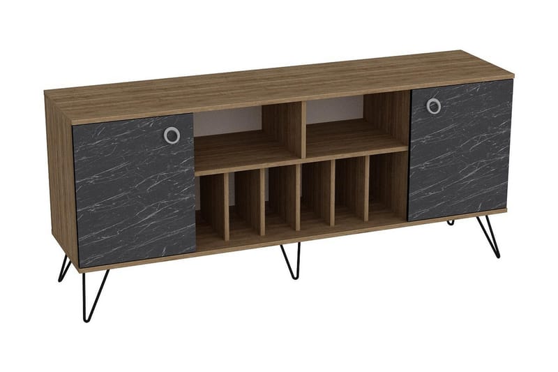 Sidebord Tomoe 180 cm - Valnøtt|Svart - Sideboard & skjenk