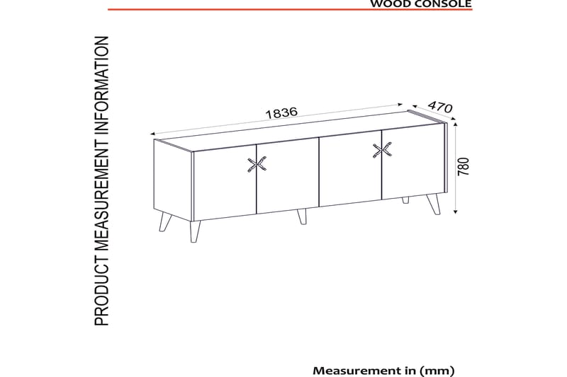 Sidebord Vallow 184 cm - Valnøtt|Antrasitt - Sideboard & skjenk